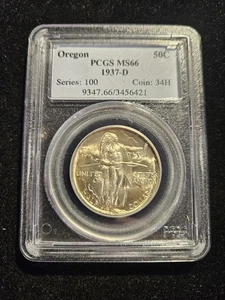 1937-D Oregon Commemorative Silver Half MS66 PCGS - Picture 1 of 5