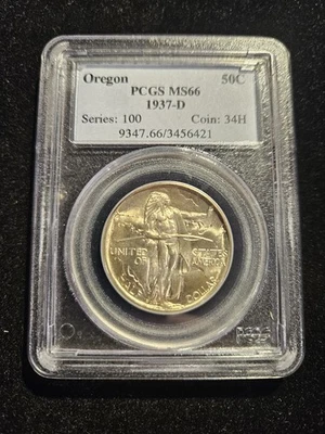 1937-D Oregon Commemorative Silver Half MS66 PCGS - Image 1 of 4