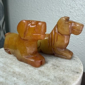 Jade Jasper Stone Animals Amulet Carving Dog Hippo - Picture 1 of 15