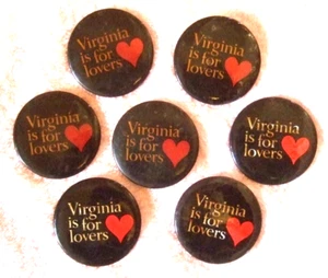 Vintage Virginia Buttons Virginia is for Lovers - Picture 1 of 6
