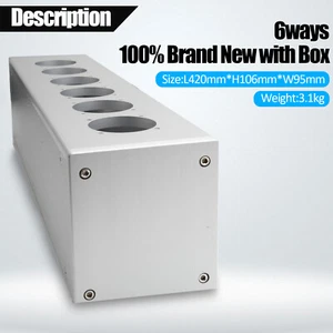 1x EU AC Netzteil Bar Verteiler Aluminium 6 Steckdose Box Hifi Audio Gehäuse - Bild 1 von 21