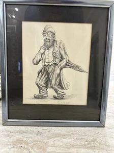S Kutzman - Limited Edition Lithograph - 1970's - Happy Man With Umbrella - Picture 1 of 4