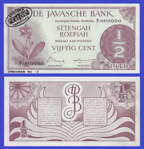 NETHERLANDS INDIES 0,5 GULDEN 1948 /- Copy - Picture 1 of 1