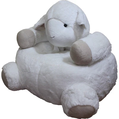 LAMB CRITTER CHAIR WHITE COLOR PLUSH MATERIAL SOFT FURRY FITS ANYWHERE - Image 1 of 4