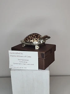 RARA tartaruga conchiglia di mare Tiger Cowry. Filippine artigianali. Org costo 325,00 - Foto 1 di 11