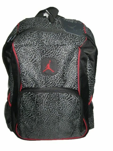 Nike Air Jordan Jumpman 23 Backpack 9a1223 391 Black Red Cement Elephant Print