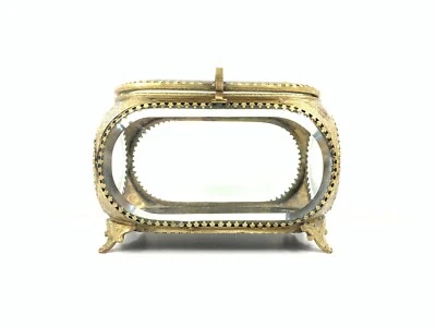 Antigua caja de botella de perfume | Joyero de vidrio francés | Cajas de almacenamiento | Pestaña de vestidor Foto 1 de 4