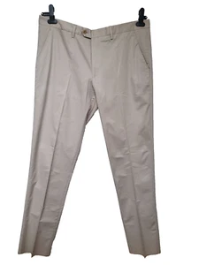 PANTALONES TRAJE PANTALONES PLISADOS NOCHE NEGOCIOS BEIGE ELÁSTICO HARMONT&BLAINE talla 58 - Imagen 1 de 10