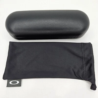 Oakley Black Hard Eyeglasses Glasses Case and Cloth Leather  - Image 1 of 4