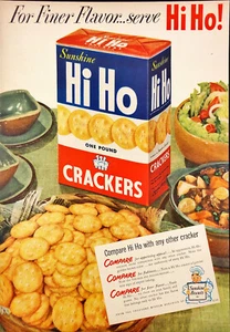1949 Hi Ho Crackers Vintage Print Ad Finer Flavor Sunshine Biscuits - Picture 1 of 1