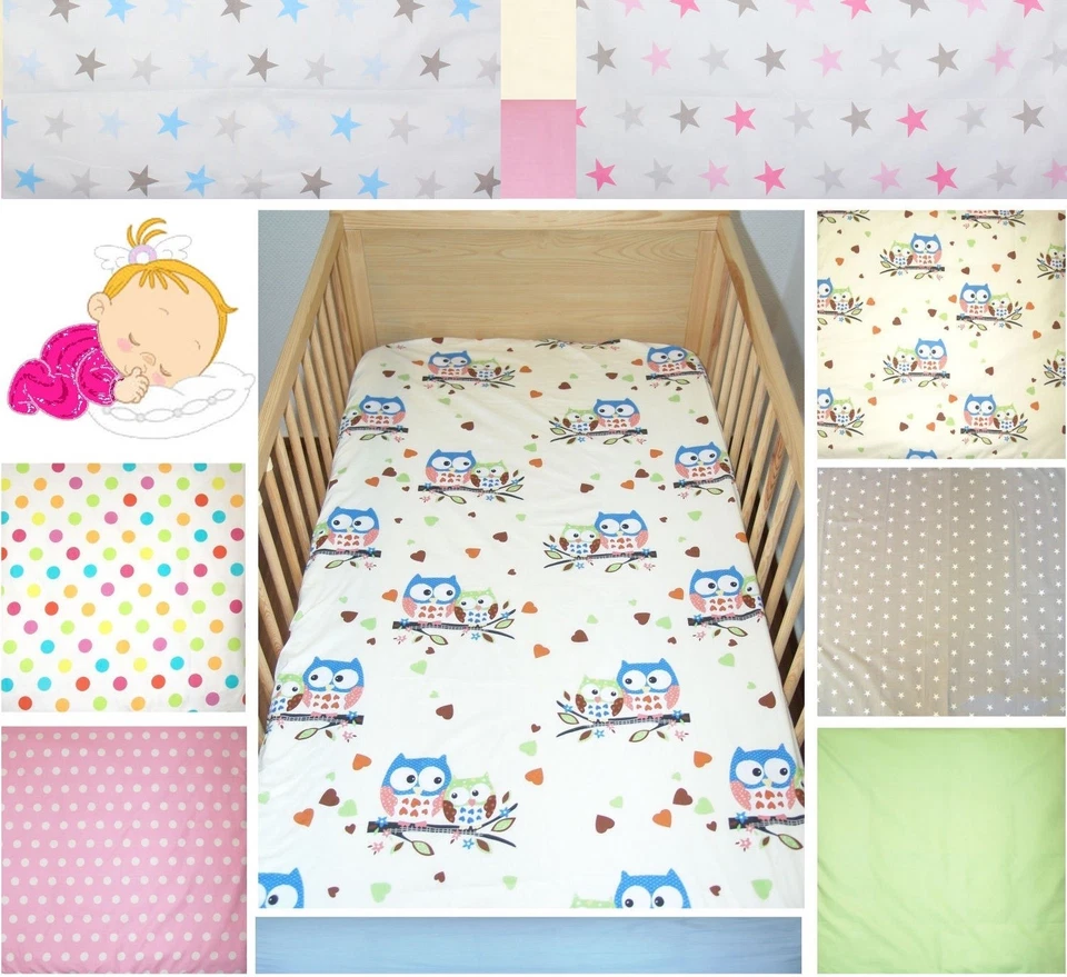 PRIMAWELA Baby Kinder Spannbettlaken Bettlaken - 100% Baumwolle für Bett 70x140 und 60x120