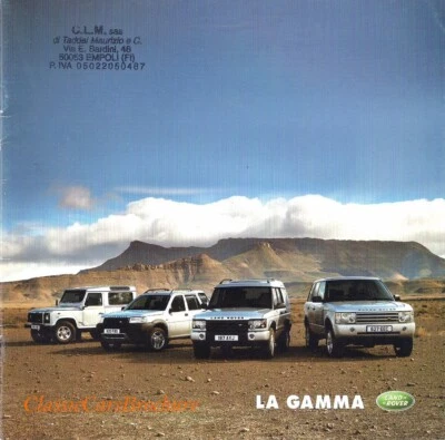 Brochure Depliant Land Rover Gamma 2003 Range Defender Discovery Freelander ITA - Immagine 1 di 4