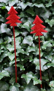 10 Pflanzenstecker Tannenbaum Holzstecker Dekostecker Blumenstecker Holz Christb - Bild 1 von 3