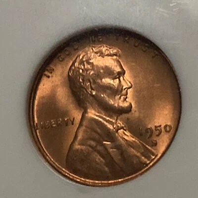 MS66 RD 💥 1950 S Lincoln Cent Wheat Penny 💥 GEM Uncirculated GU 1c Mint State - Image 1 of 4