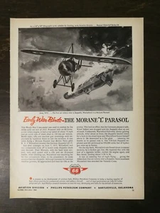 Vintage 1960 Phillips 66 Early War Birds Airplane The Morane L Parasol Ad - Picture 1 of 1