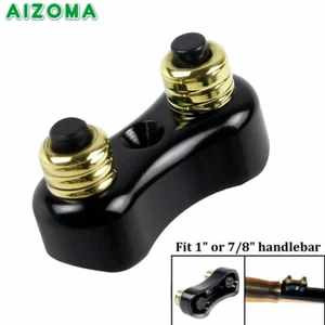 Motorcycle 7/8" 1" Handlebar Dual Mini Push Button Switch For Harley Cafe Racer - Picture 1 of 8