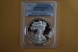 2000-P PROOF AMERICAN SILVER EAGLE PCGS PR70 DCAM - Picture 1 of 4