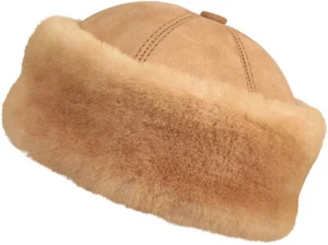 Cappello invernale in pelliccia di montone secchiello di shearling - marrone chiaro - Foto 1 di 4