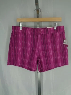 Pantalones Cortos Chinos Khakis by Gap Talla 6 Púrpura Fucsia Rayas Nuevos Foto 1 de 4