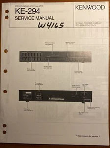 KENWOOD KE-294 STEREO GRAPHIC EQUALIZER ORIGINAL SERVICE REPAIR MANUAL - Picture 1 of 1