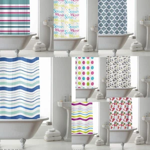 MODERNE DESIGN PEVA DUSCHE BAD VORHANG RINGE HAKEN 180 X 180 CM SORTIERT COlOrs - Bild 1 von 22