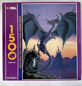 Vtg 1500 Piece Puzzle "The Portal" Dragon Wizard Sealed Rare American Publishing - Picture 1 of 22