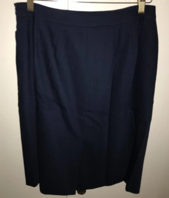 Talbots Mujer 6 Azul Marino Lana Lápiz Falda Bolsillos Elástico Forrado NUEVO Italia Foto 1 de 4