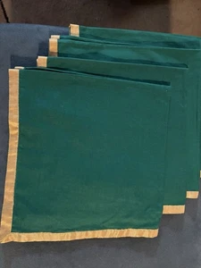 6 Cotton Crate & Barrel Elegant Holiday ~ Green with Gold Metallic Trim  NWOT - Picture 1 of 11