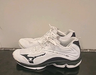 Mizuno Mujer Wave Lightning Z6 Zapatos de Voleibol Tenis Blanco Negro, Talla 11 Foto 1 de 4