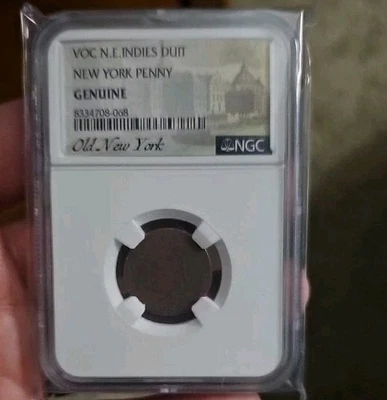 1790 New York Penny VOC N.E. Indies Duit - NGC GENUÍNO - Imagem 1 de 4