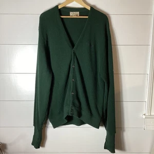 Maglione Izod uomo XL verde scuro cardigan bottoni maglia acrilico pullover classico - Foto 1 di 7
