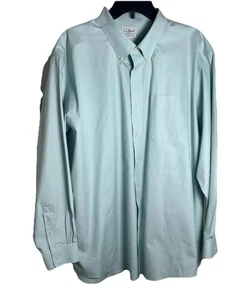 L.L. Bean Men 18/35 Light Green Solid Button-Down Shirt Long Sleeve Traditional - Picture 1 of 4