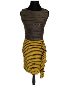 Sachin + Babi For Ankasa Silk Leather Sequin Sheath As Seen On JLo size 2 - Picture 1 of 11