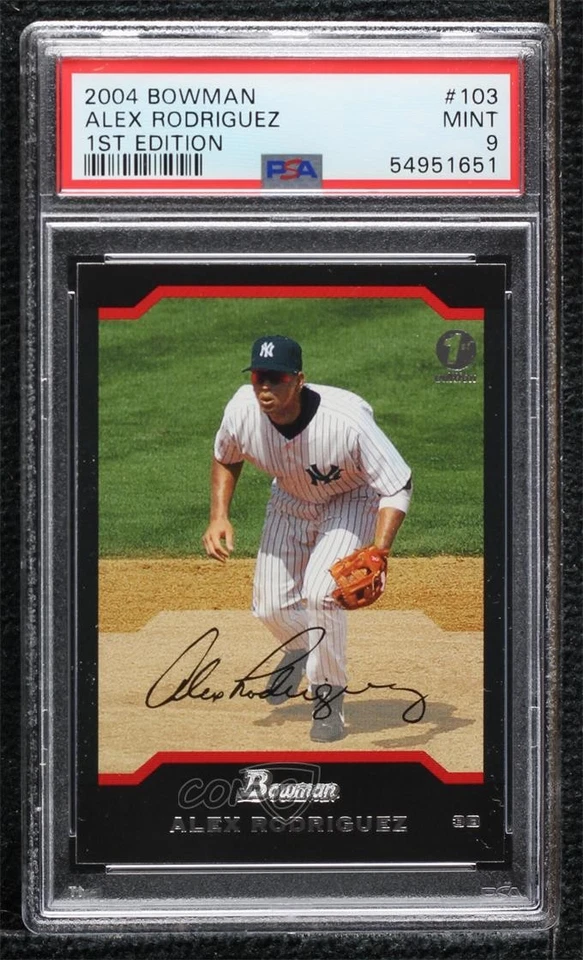 2004 Bowman 1st Edition Alex Rodriguez #103 PSA 9 MINT - Image 1 of 2