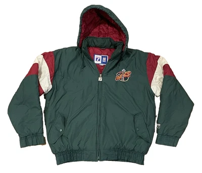 Vintage Logo 7 Seattle Sonics Basketball Puffer Jacket Size XL - Image 1 of 4