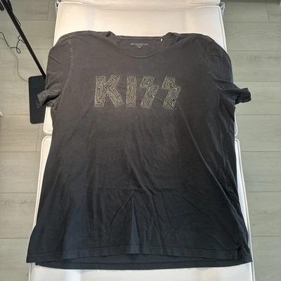 Kiss - 2018 John Varvatos черная рубашка - буквы маленькой связанной цепи - 2XL - Изображение 1 из 4