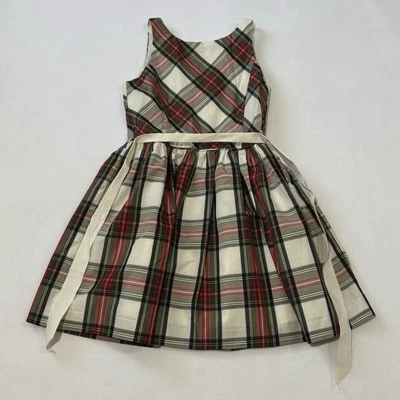 Vestido Polo Ralph Lauren Meninas Tamanho 14 Xadrez Feriado Natal Vestido Stewart Xadrez - Imagem 1 de 4
