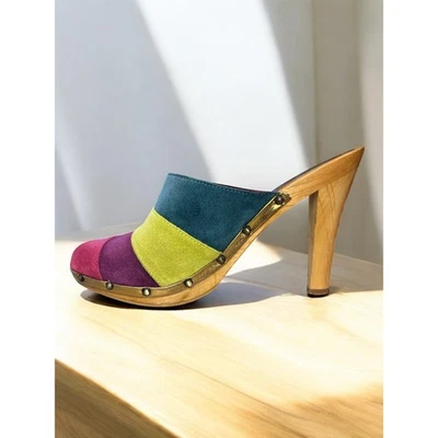 Y2K Coach P614 Katy Suede Striped Mule Size 8B   - Image 1 of 4