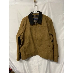 Round Tree & York Jacket Coat Faux Leather L Men's Zip Up Flannel Lined - Picture 1 of 10