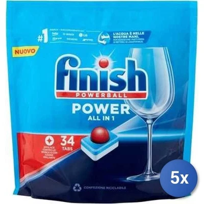 5X Bundle Finish Tabs Lave-Vaisselle 34 Pièces Power All In 1 Classic Made In Foto 1 de 3