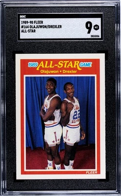 1989 Fleer - All-Star Olajuwon/Drexler #164 SGC 9 SGC POP 3 - Image 1 of 2