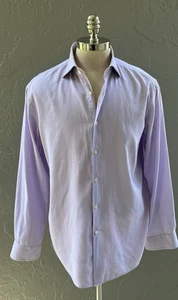 Hugo Boss Men's Pale Purple Lavender Sharp Fit Dress Shirt Size 17 34/35 Large - Picture 1 of 9
