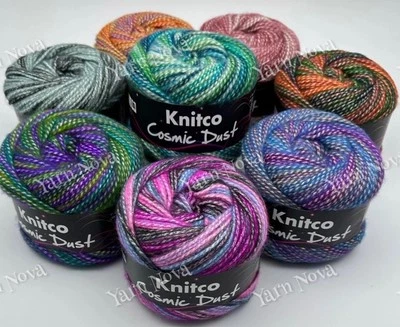 Knitco Cosmic Dust Yarn Cakes DK knitting Crochet Yarn Wool - 100g - 8 Colours - Image 1 of 4