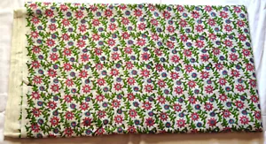 Cotton Fabric Block Printed pink flower Running New Dress Material lot 10 Yards - Picture 1 of 5