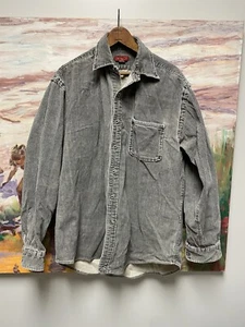 Sundance Corduroy Western Shirt Mens Gray Cotton Button Up Size Large - Picture 1 of 8