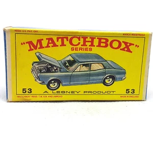 Lesney Matchbox Ford Zodiac MK IV Aqua No.53 Made In England In Box - Picture 1 of 14