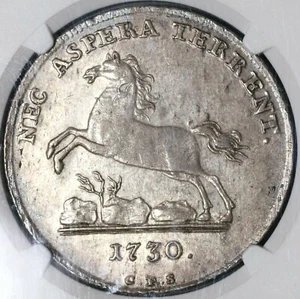 1730 NGC AU 55 Brunswick Hannover Thaler Horse George I Coin POP 1/0 (20080301C) - Picture 1 of 7