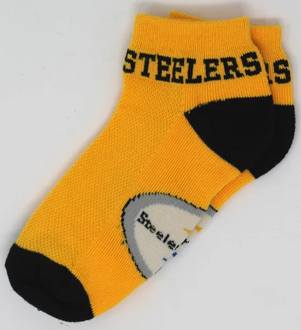 Pittsburgh Steelers NFL Yellow w/ Black Deuce Adult 1/4 Quarter Socks *Medium Cover