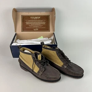 NEW C.C. Filson Sebago Moc Toe Boots Men's Tin Cloth & Leather Size US 9 EUR 43 - Picture 1 of 15