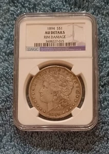 ORA ASTA 1894 Dollaro Morgan, NGC AU dettagli, per dossi cerchioni - Foto 1 di 5